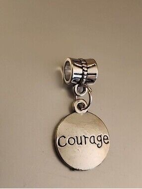 Courage Word Charm Fits pandora and European Systems
